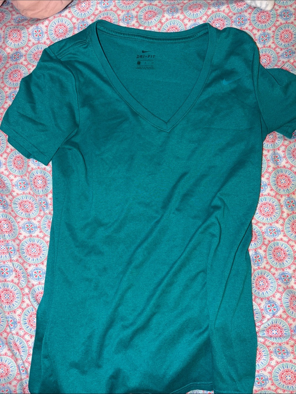Nike Teal Short Sleeve V-Neck Dri-FIT Tee